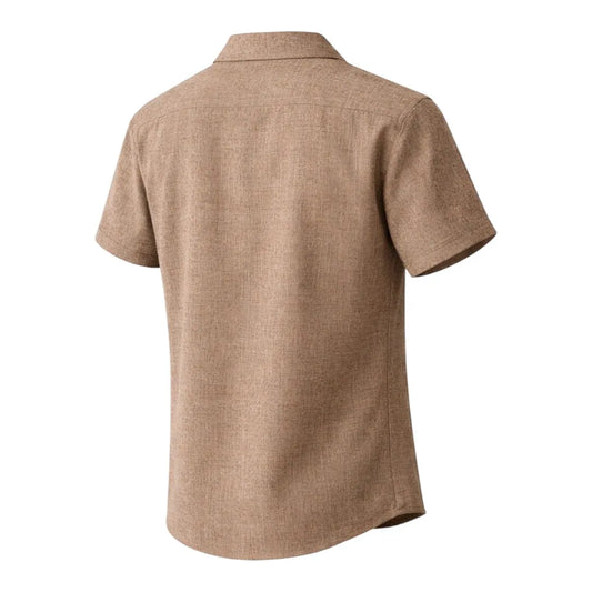 Gifts On 6th Brown Casual Short Sleeve Shirt Premium Fit Size M
