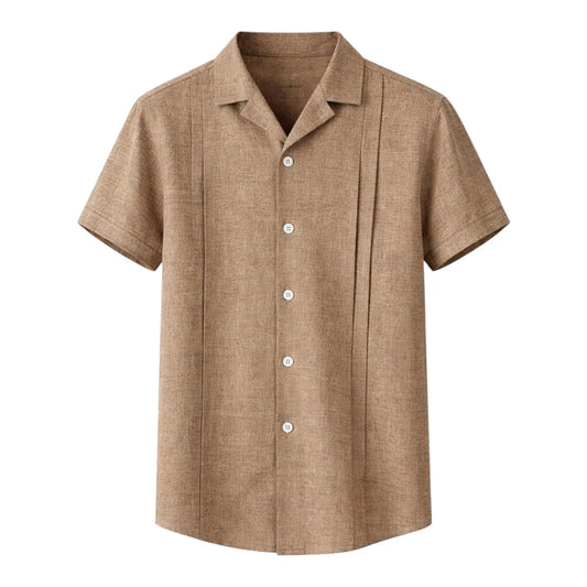 Gifts On 6th Brown Casual Short Sleeve Shirt Premium Fit Size M